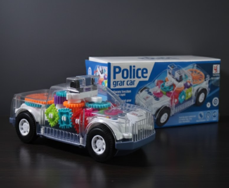 Transparent Gear Police Car Toy